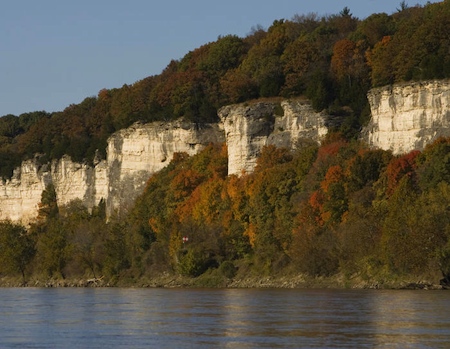 Limestone bluffs along the Missouri River