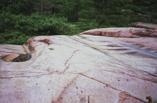 Second slide, polished bedrock